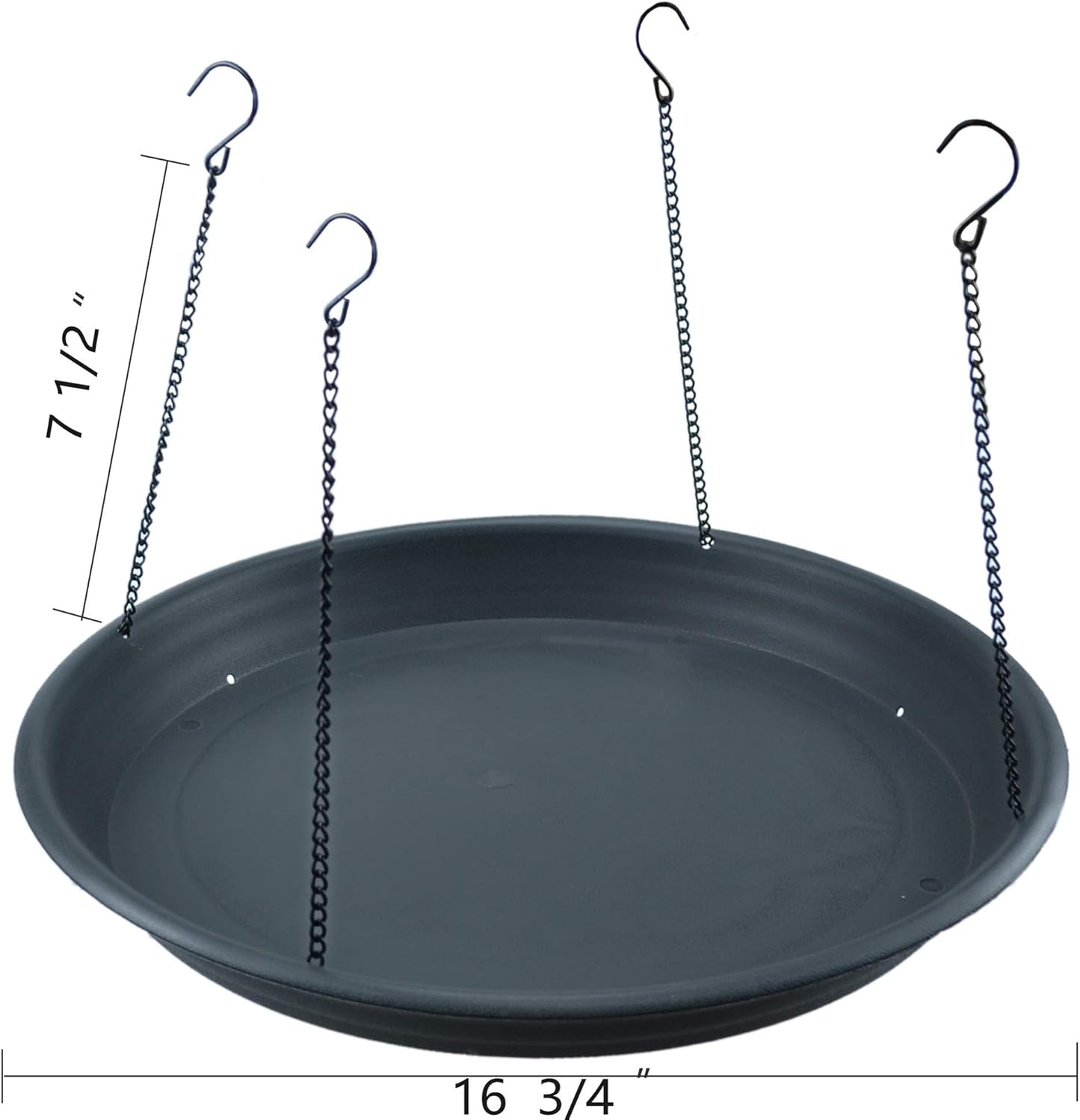 16" Bird Seed Catcher Tray Platform Feeder Hanging Tray Seed Hoop Outdoors Backyard Garden (Black)