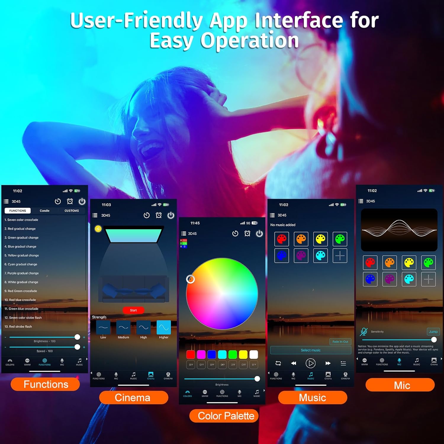 Sunset Lamp Projector with APP & Button Control, 360 Degree Rotation M