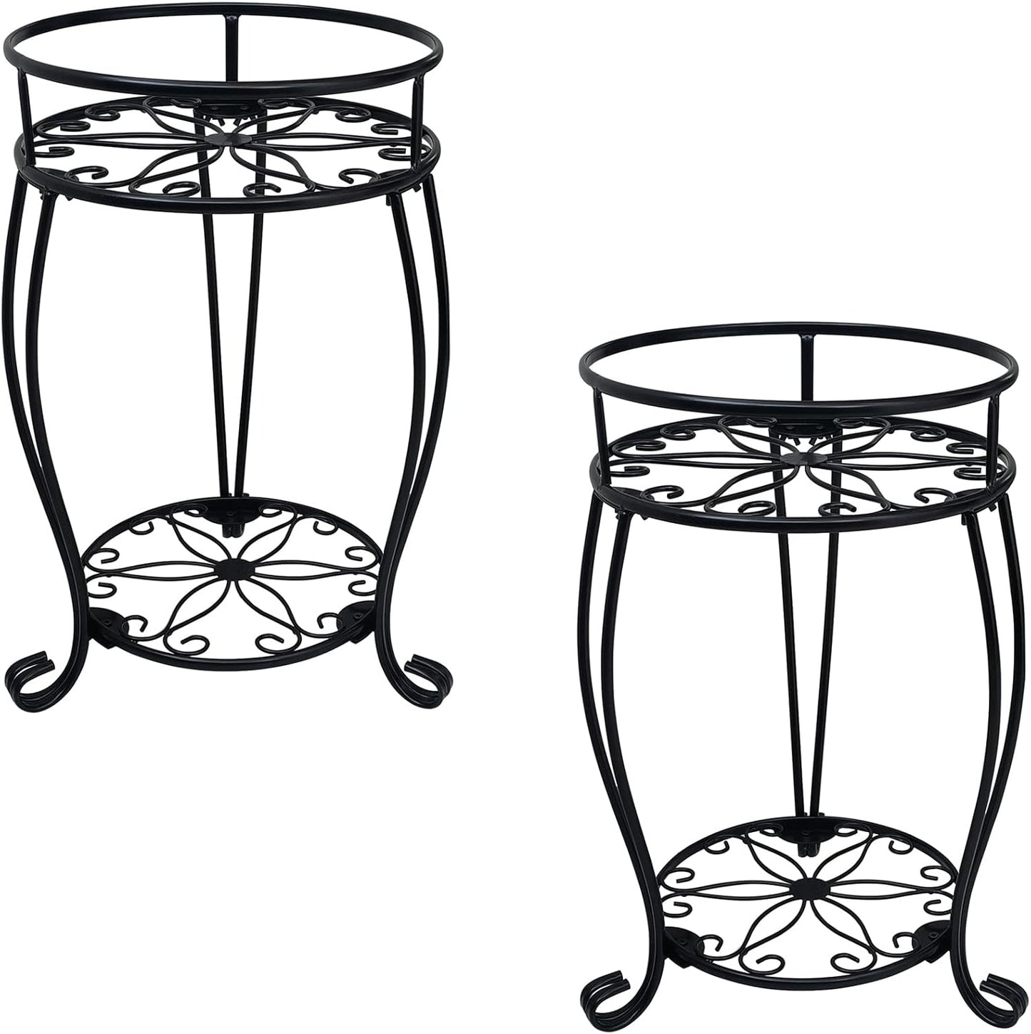 CASIMR 2-Pack Plant Stand, 2 Tier 19.2 inch Tall Metal Potted Holder R