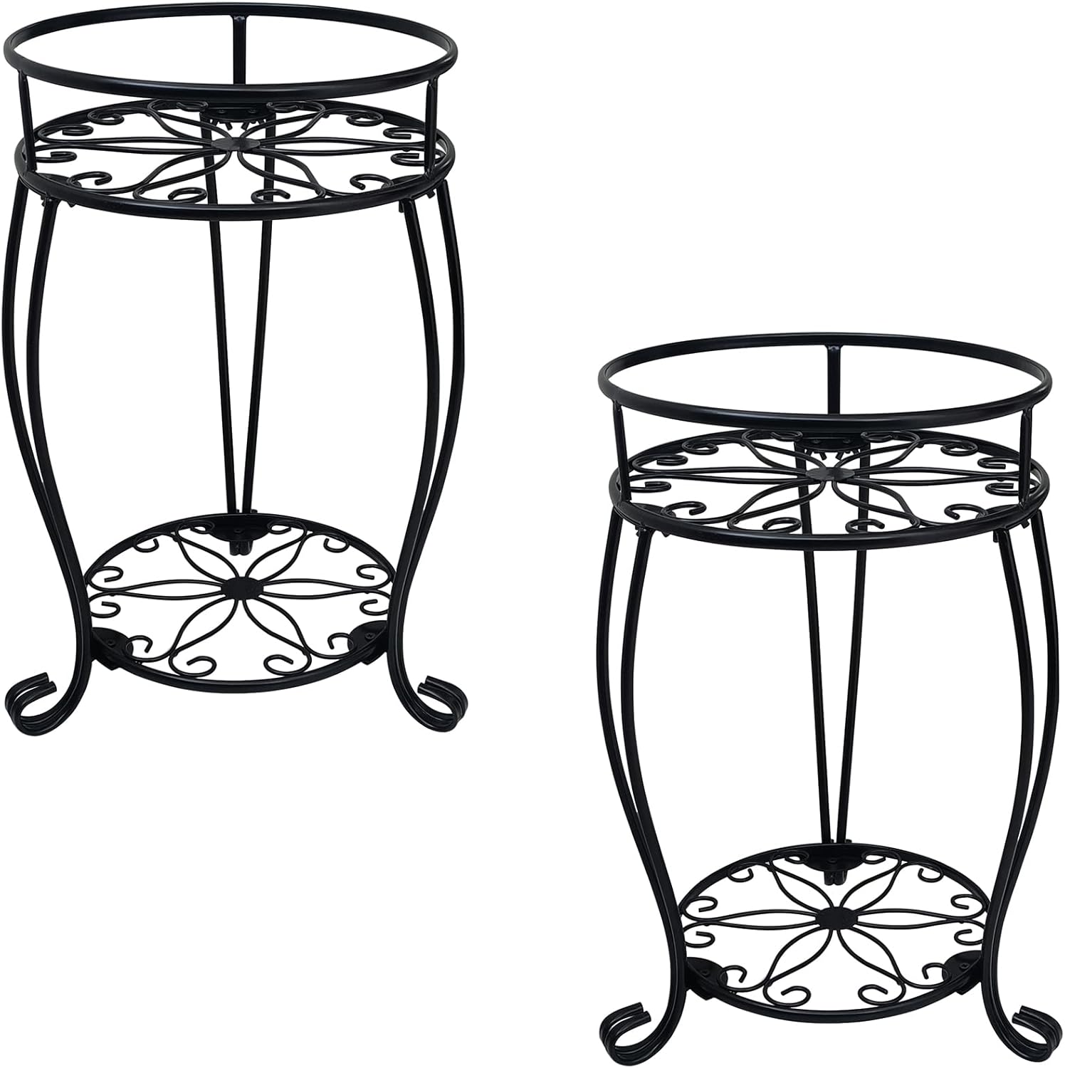 CASIMR 2-Pack Plant Stand, 2 Tier 19.2 inch Tall Metal Potted Holder R