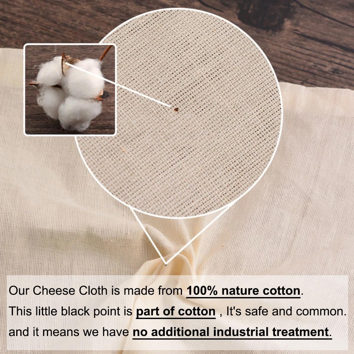 6 Pcs Cheese Cloths, 20x20 Inch, 100% Unbleached Cotton, Grade 100 Reu