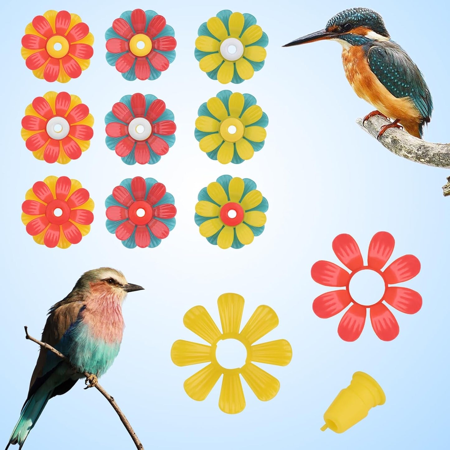 Wild Bird Feeders Flower Outlet Replacements for Hangable Bird Feeders Hummingbird Feeders Water Jar Flower Replacements