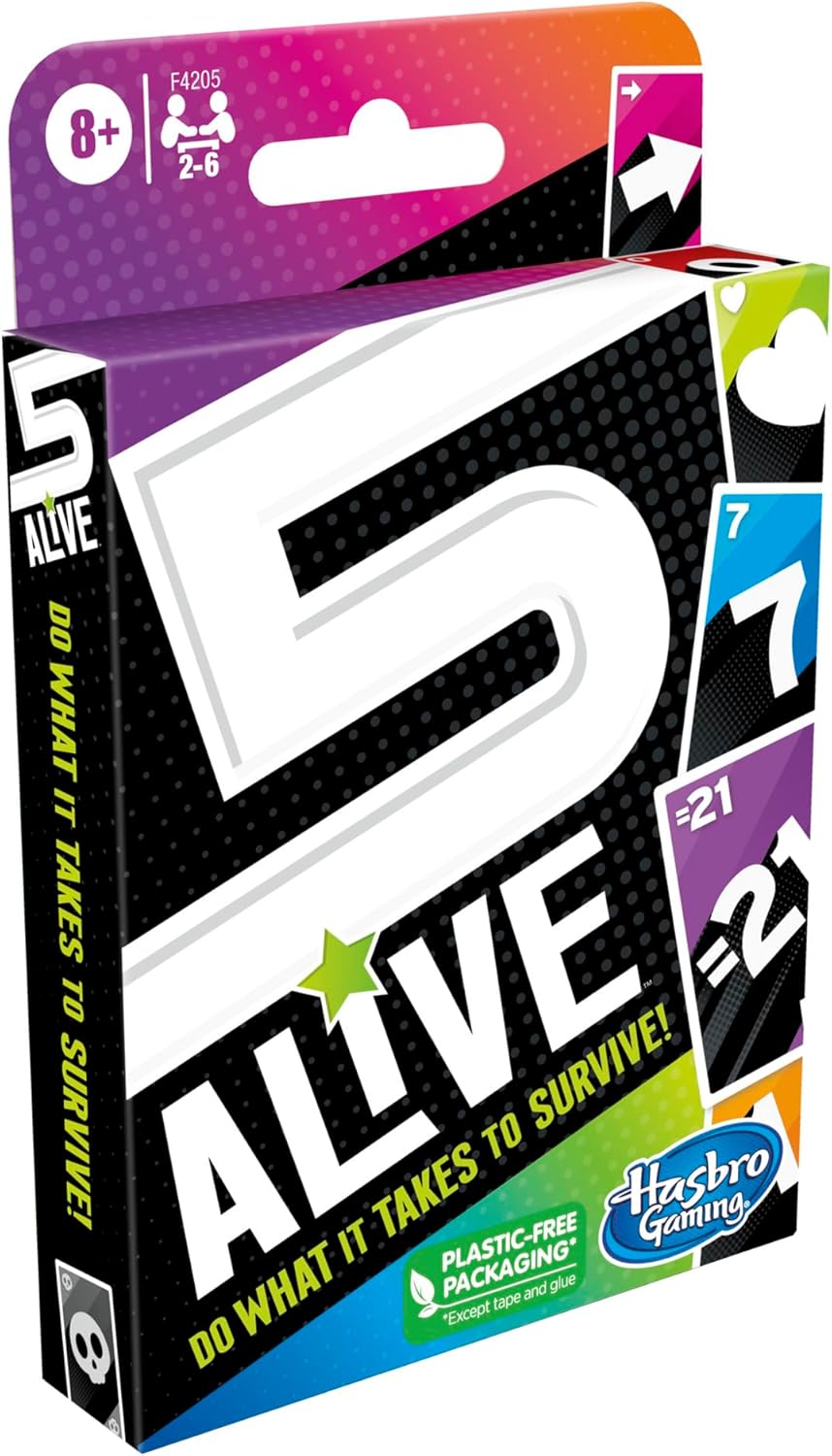 Hasbro Gaming 5 Alive Card Game, Fast-Paced Game for Kids and Families