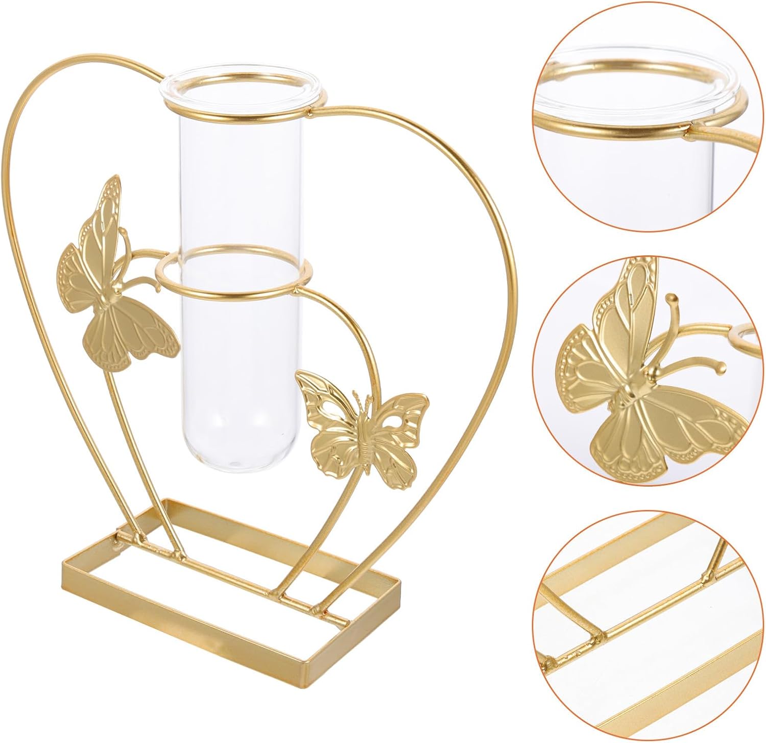 Hydroponic Planter Glass Vase Butterfly-Shaped Hollow Flower Pot Decor
