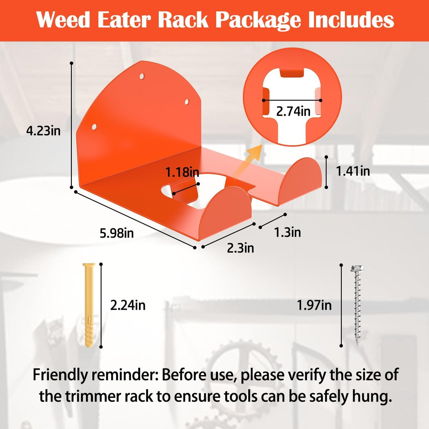 Weedeater Rack, 2 Pack Weed Eater Hanger, 180LB Alloy Steel Mowing Accessories Weed Eater Rack Set, Weedeater Hanger for Stihl Trimmer, Chainsaw, Shovel, Bike & Garden Tools