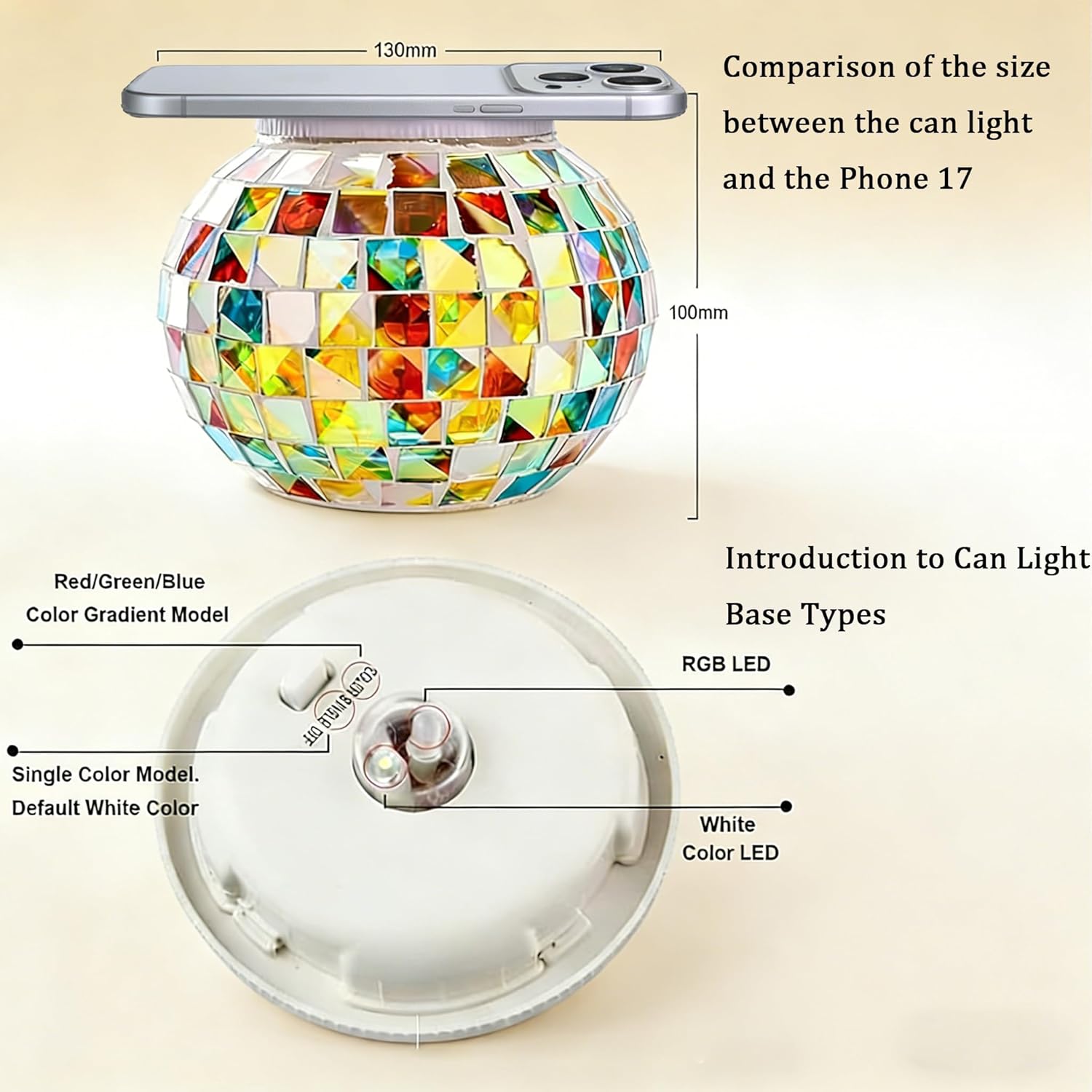 Aukora Color Changing Solar Powered Glass Ball Garden Lights, Table La