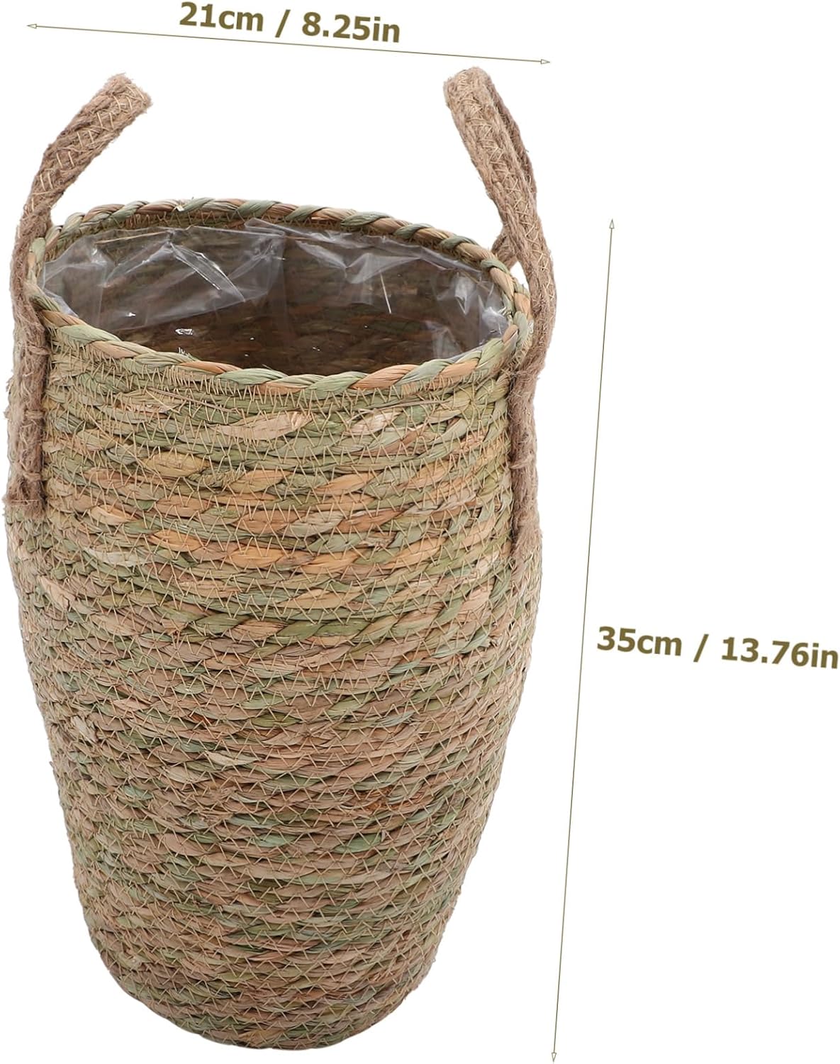 PRETYZOOM Handmade Flower Storage Basket Straw Weaving Plant Pots Indoor Decorative Woven Basket