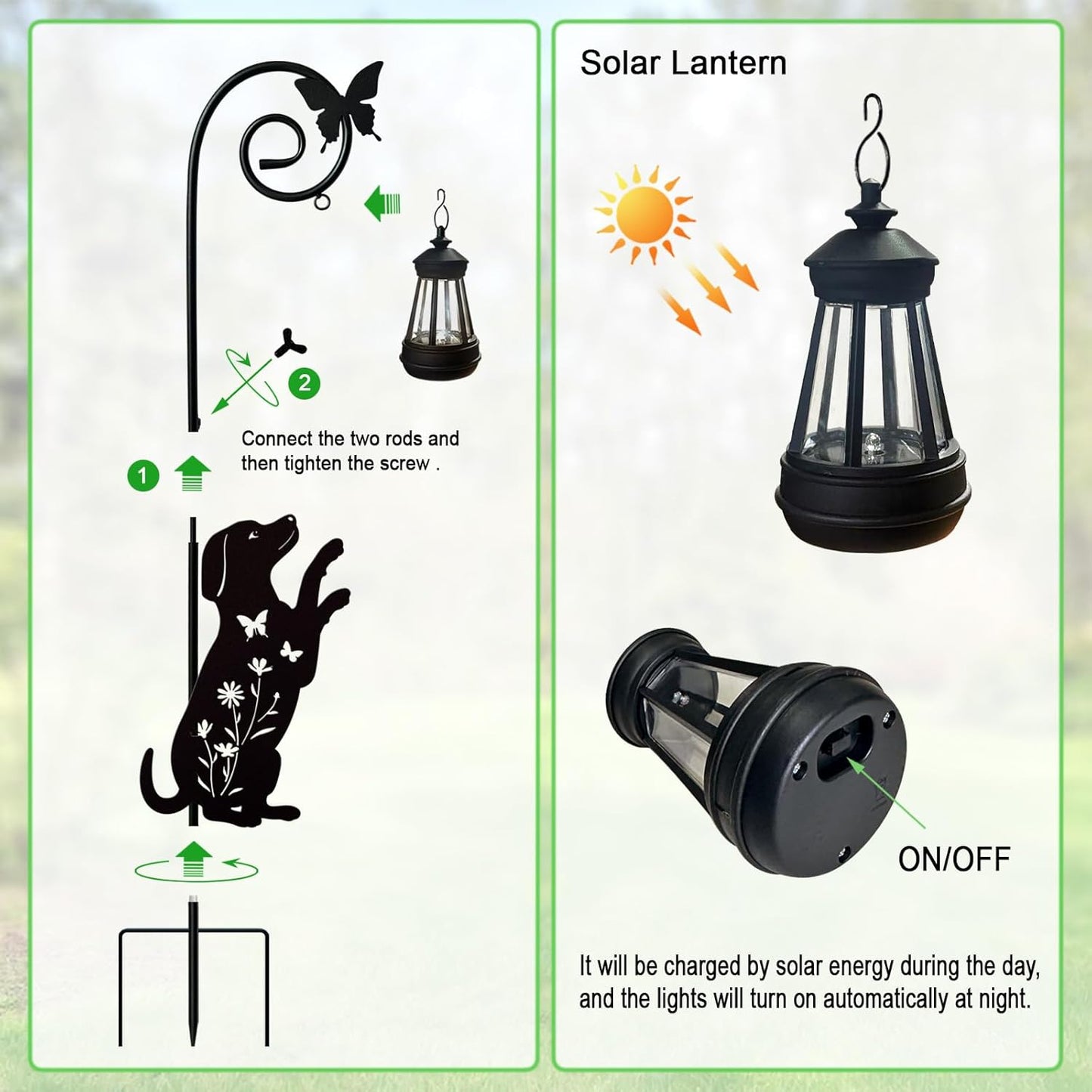 Metal Dog Stake with Solar Lights Outdoor Decorative,Beagle Lawn Ornaments,Womens Gifts Unique,Garden Silhouette Animal Decor