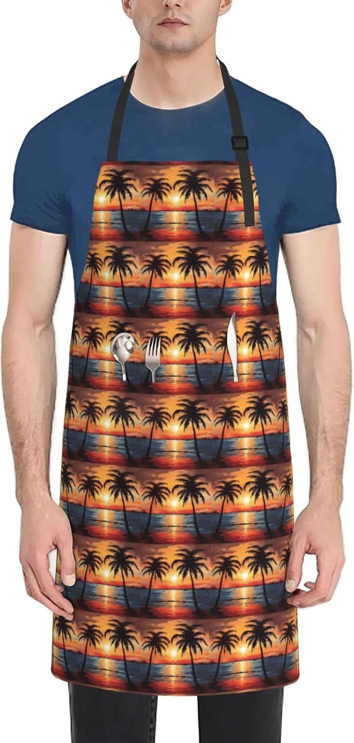 YANYU Space Planet Print 28x33 In Kitchen Apron Stylish Chef Apron wit