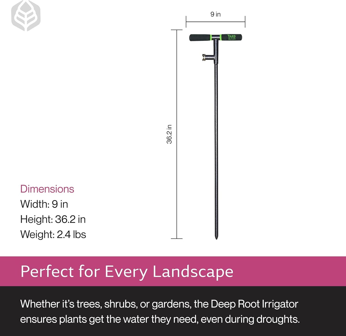 Yard Butler Deep Root Irrigator - Unique Gardening Tool for Irrigation - Deliver Water Directly to Plant Roots - Promote Healthy Growth & Minimize Water Waste - Easy-to-Use Gardening Supplies