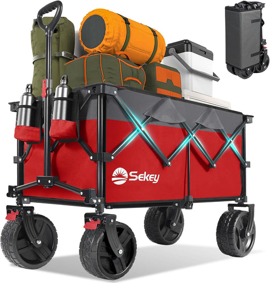 Sekey 220L Wagons Carts Foldable with Big All-Terrian Beach Wheels, Co