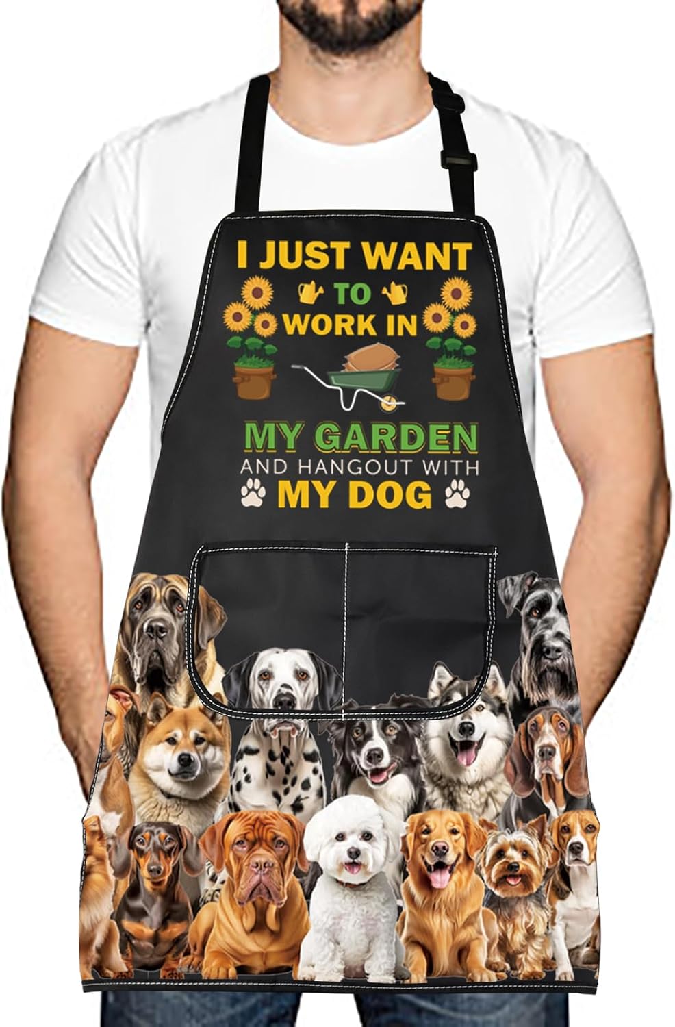 Gardening Funny Dog Mama Garden Aprom Garden Gardener Plant Lover Gift Mom Dad BFF Adjustable Apron