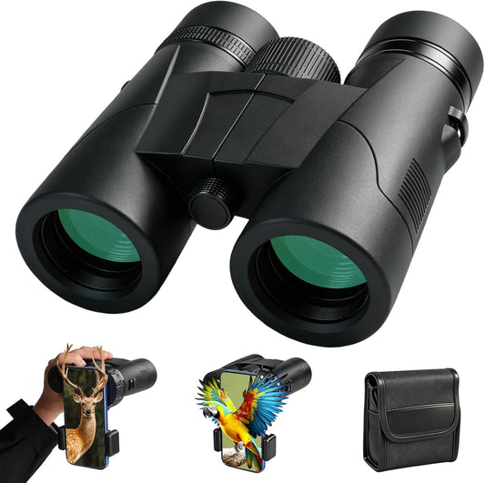 8x32 Binoculars for Adults - HD BAK4 Prism FMC Lens, Waterproof Large View Clear Vision, Lightweight with Phone Adapter Compact Binocular for Bird Watching Travel Cruise Stargazing Hunting