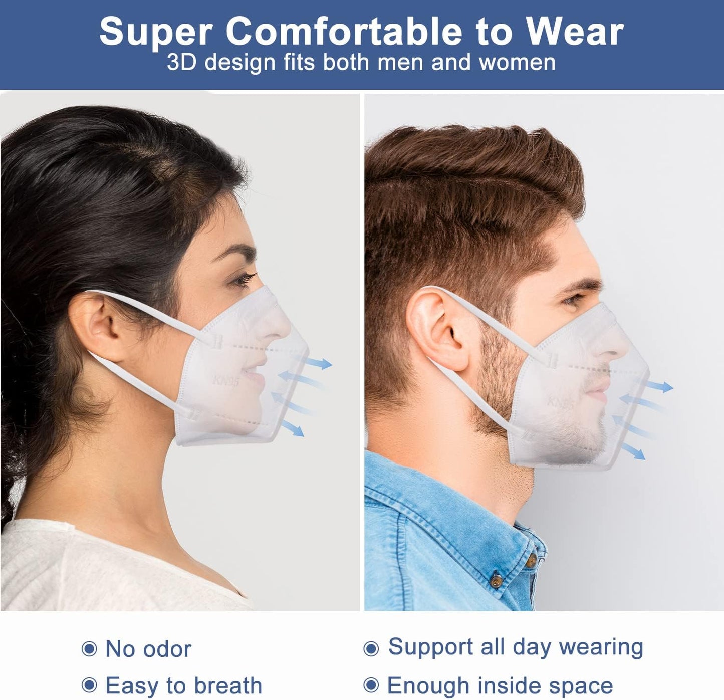 BLScode KN95 Face Mask 60 Pack,Individually Wrapped 5-Layer face Masks