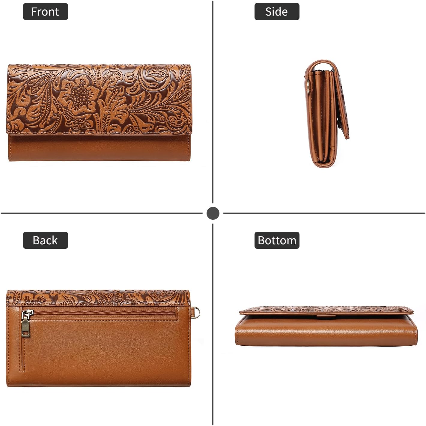 GOIACII Women's Wallet Wristlet RFID Blocking Ladies Clucth Purse Larg