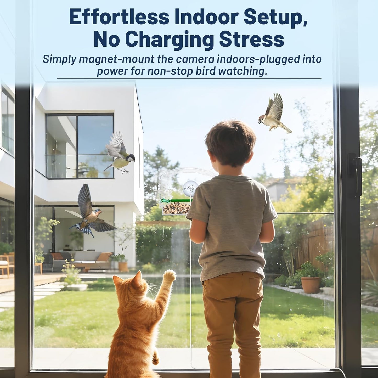 Smart Window Bird Feeder with Camera, 1080P HD Birds Feeder with Night