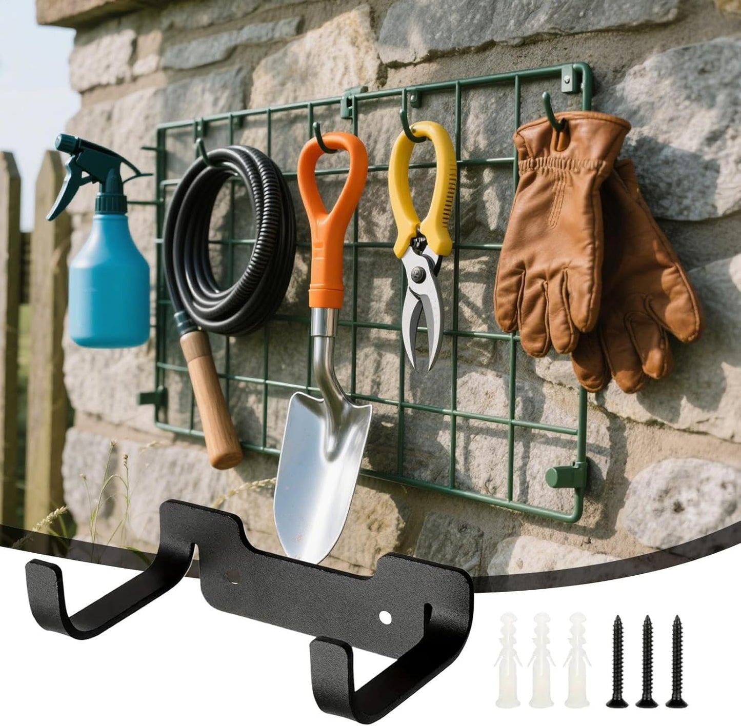 Wall Storage Holder,Carbon Steel Utility Hooks,Garden Tools Organizer 