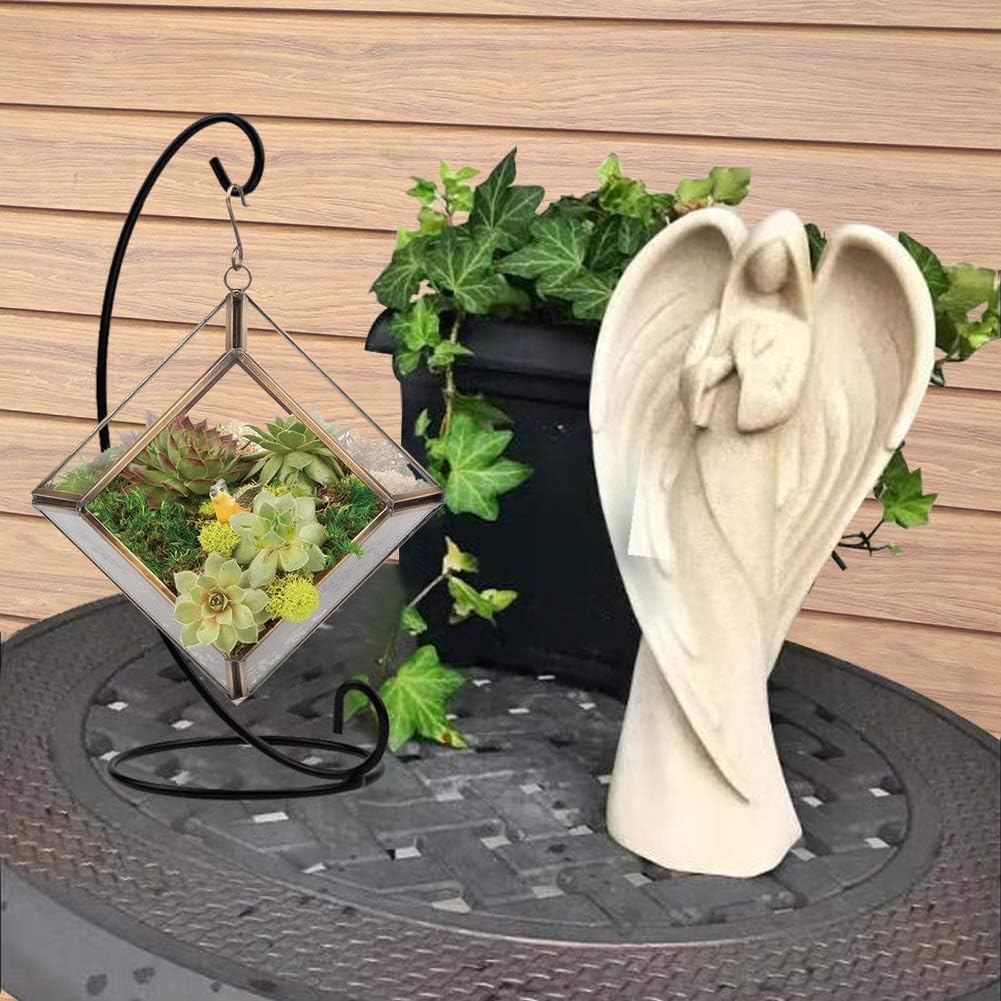 Christmas Ornament Display Stands 9in, 10 Pack Black Iron Hanging Stand Rack Holder for Halloween Decoration, Glass Globe Air Plant Terrarium, Witch Ball and Home Wedding