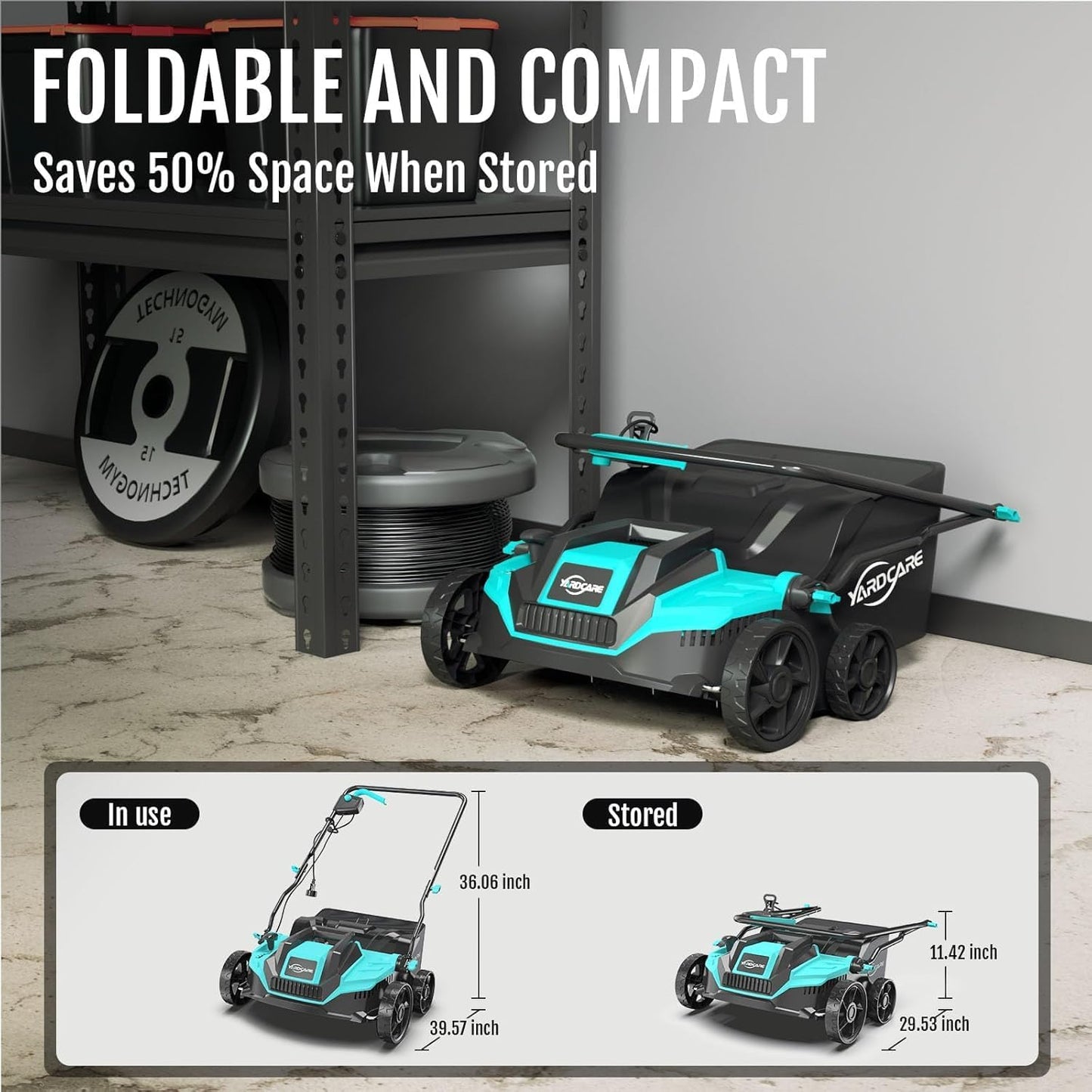 Electric Dethatcher and Scarifier, 2-in-1 Lawn Dethatcher with 10.5 Ga