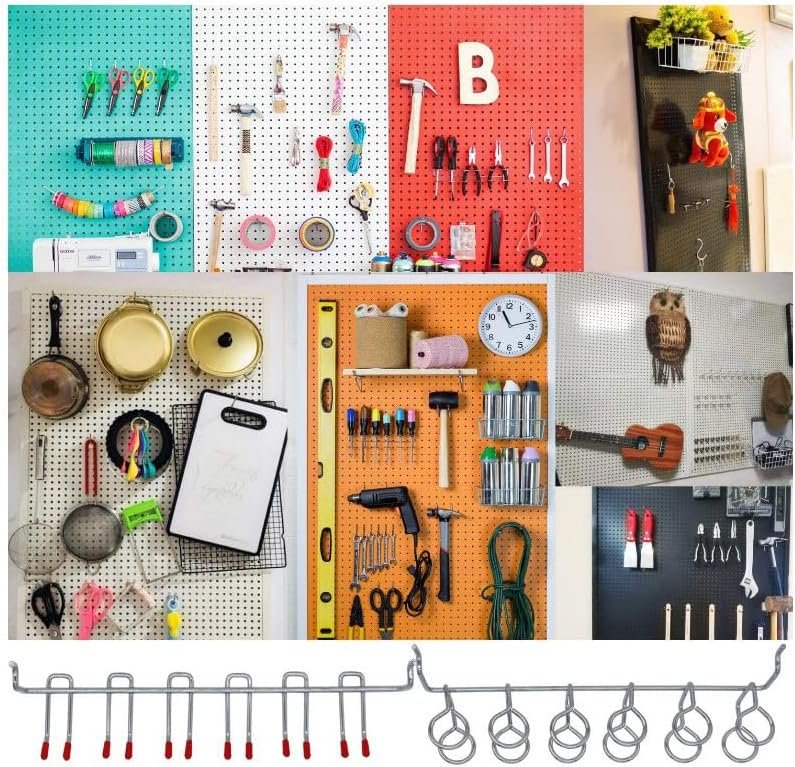 165pcs Metal Hanging Organizer Set, Waterproof Hooks and Storage Boxes for 1-inch Gutter Spacing, Tool Hanging Kit with Hammer, Brush, Drill, Screw for Garage, Warehouse, Garden Use