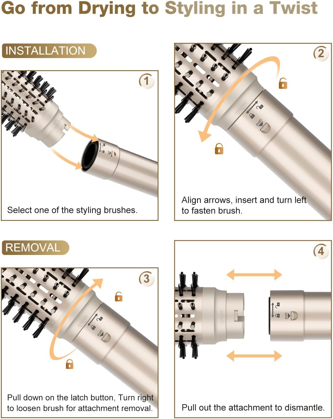 7MAGIC 6 in 1 Multi Hair Styler Dryer Brush, 110,000 RPM High-Speed, N