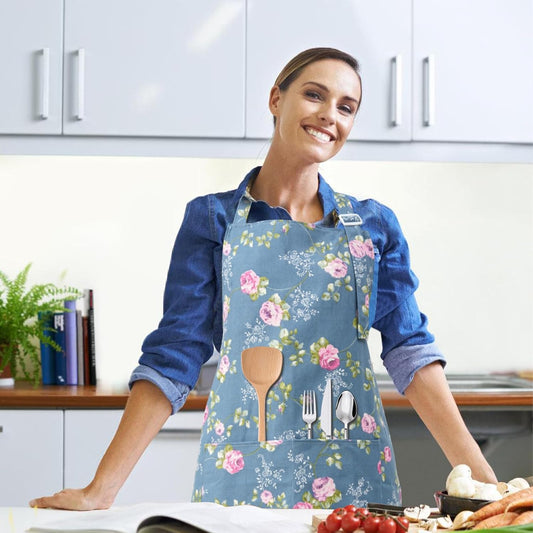 DILLMAN Aprons for Women with Pockets Cotton Linen Cooking Kitchen Bak