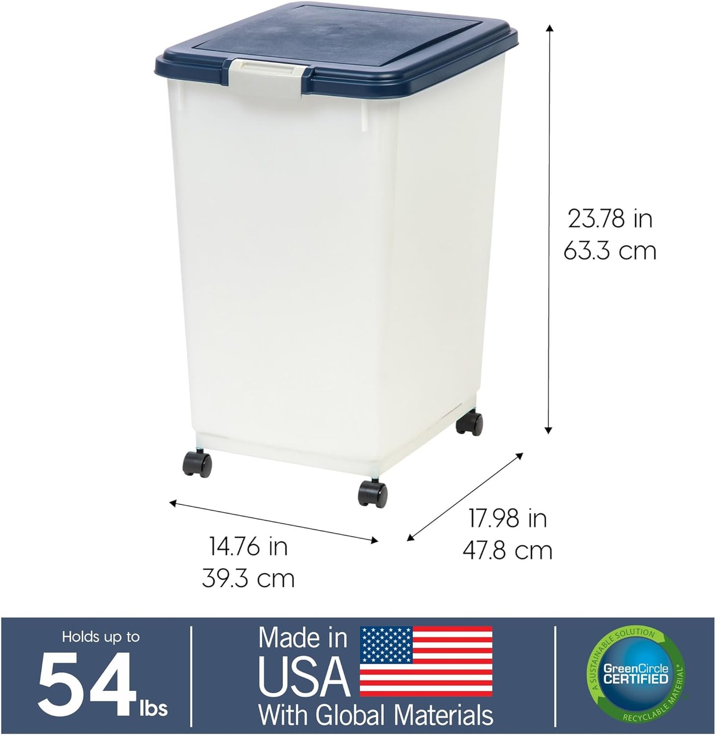 IRIS USA 54 lb + 38 lb Airtight Pet Food Storage Container Combo, Atta