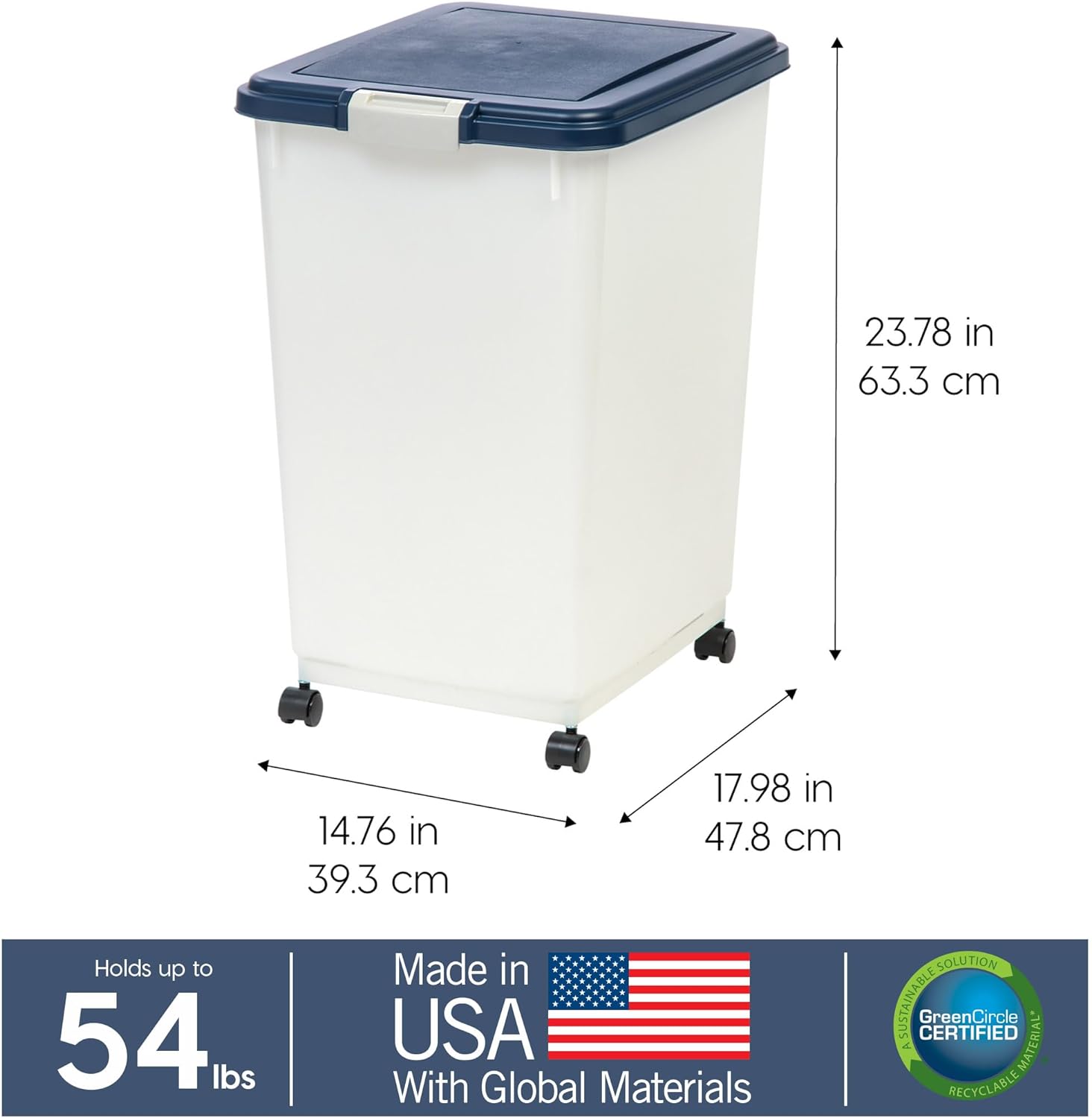 IRIS USA 54 lb + 38 lb Airtight Pet Food Storage Container Combo, Atta