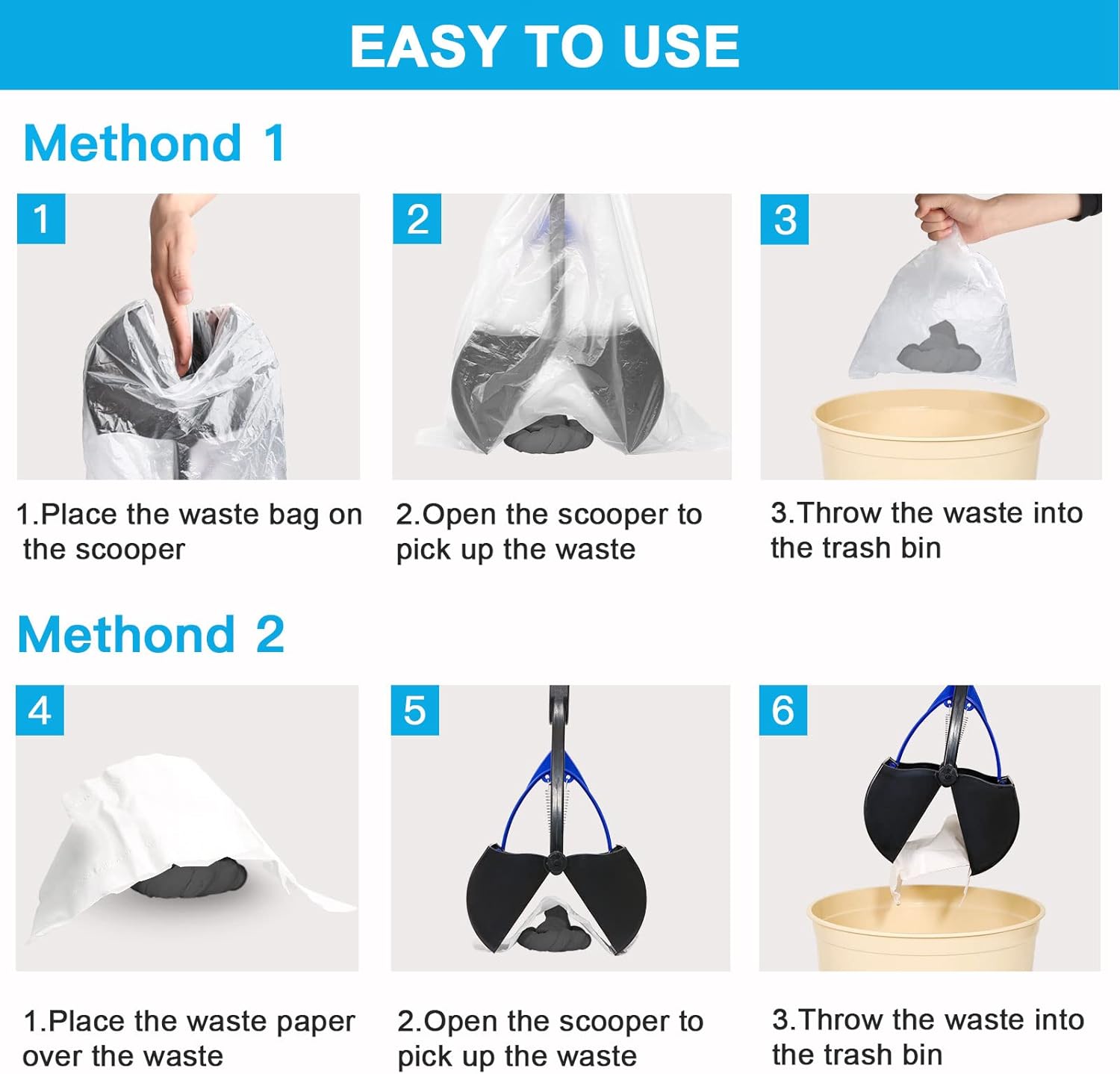 UPSKY Pooper Scooper for Large Small Dogs, Folding Dog Poop Scooper, S
