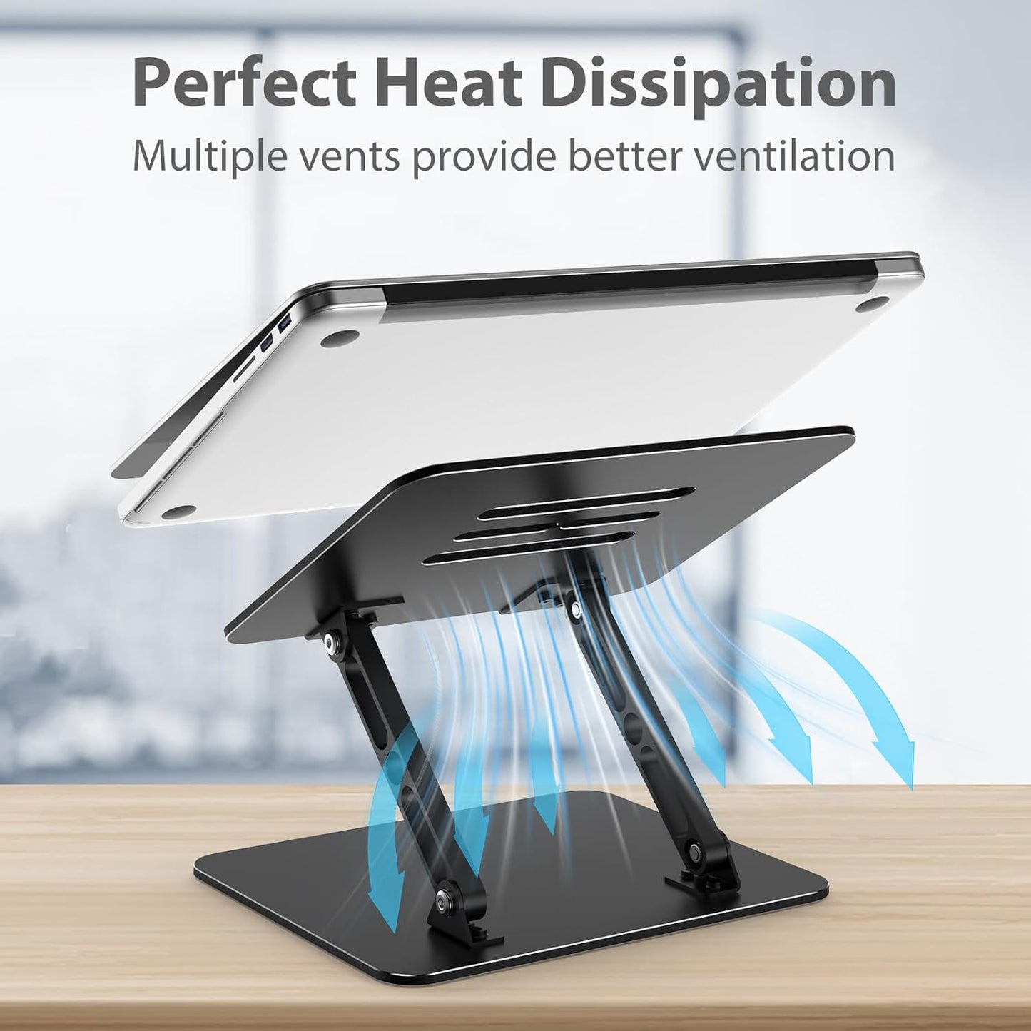 Adjustable Laptop Stand for Desk, Metal Foldable Laptop Riser Holder, 