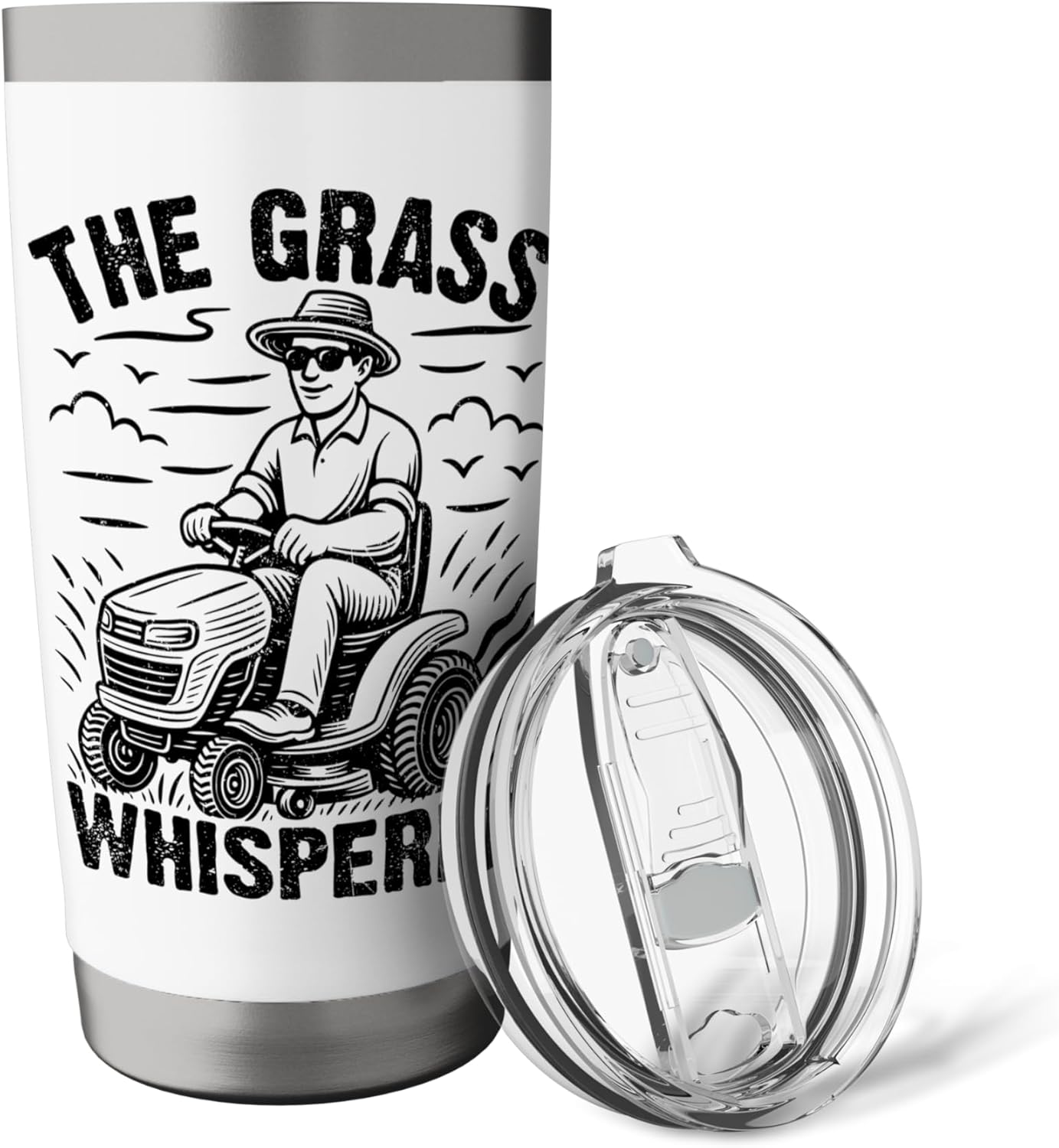 The Grass Whisperer Landscaping Gardener Lawn Mowing Stainless Steel Insulated Tumbler