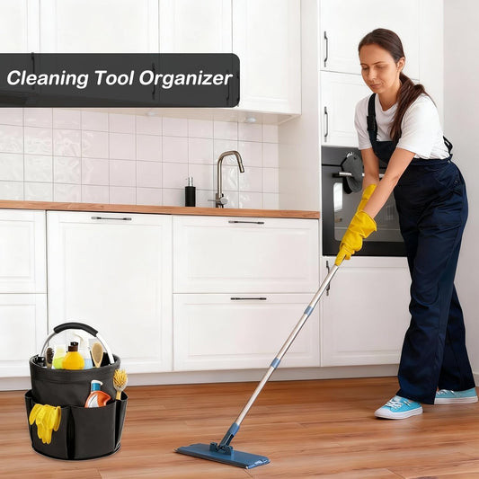 17L Foldable Cleaning Caddy with Handle, Cleaning Supplies Organizer S