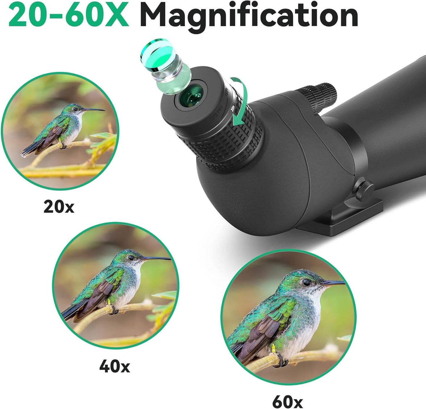 Gosky 25-75x85 Spotting Scope - Waterproof Spotting Scope with Tripod, BAK4 High Definition, Carrying Bag and Quick Phone Holder, Dual Focusing, Spotter Scope for Bird Watching Wildlife Scenery