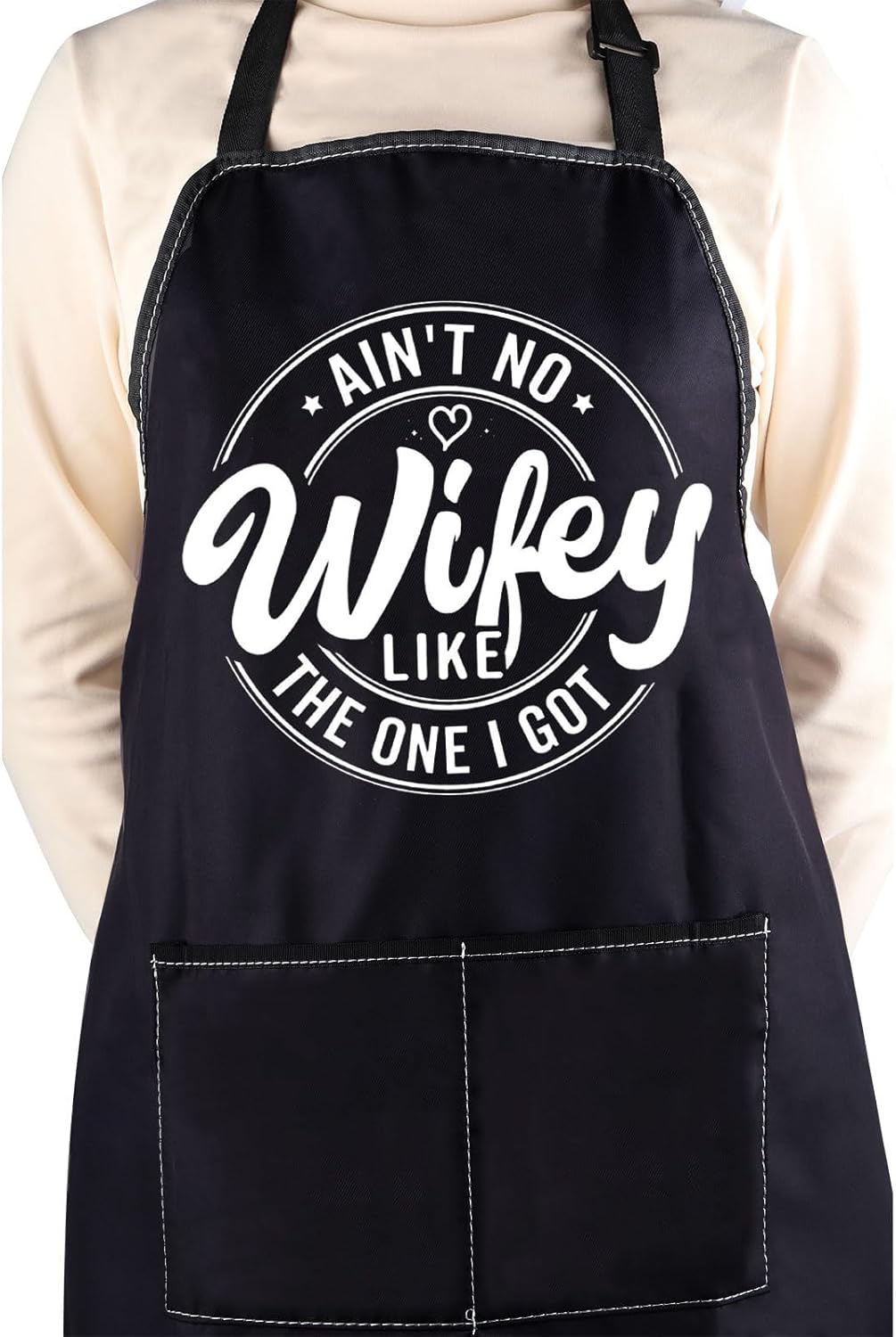 WCGXKO Ain’t No Wifey Like the One I Got Kitchen Apron Family Reunion Gift Husband Wifey Gift Wedding Anniversary Gift