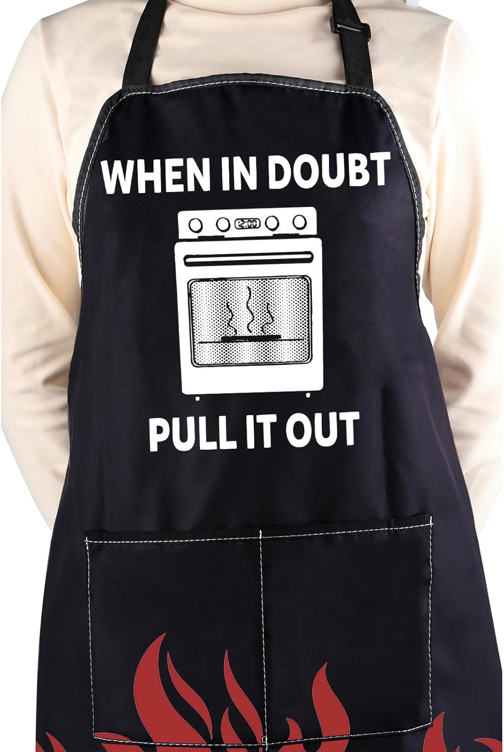 WCGXKO Funny Oven Kitchen Apron Offensive Merch Funny Housewarming Gift Cookiing Baking BBQ Merch