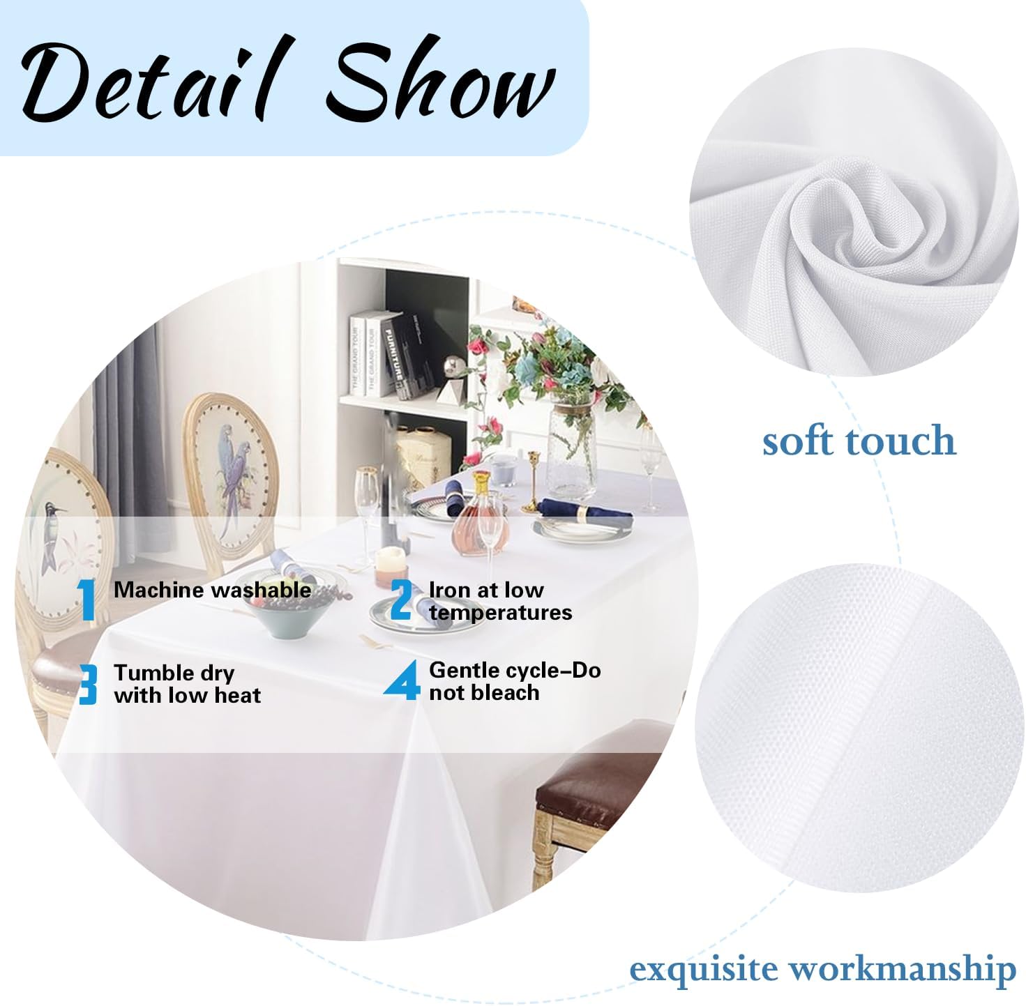 10 Pack White Table Cloth Rectangle Table 60 x 102 Inch Tablecloths fo
