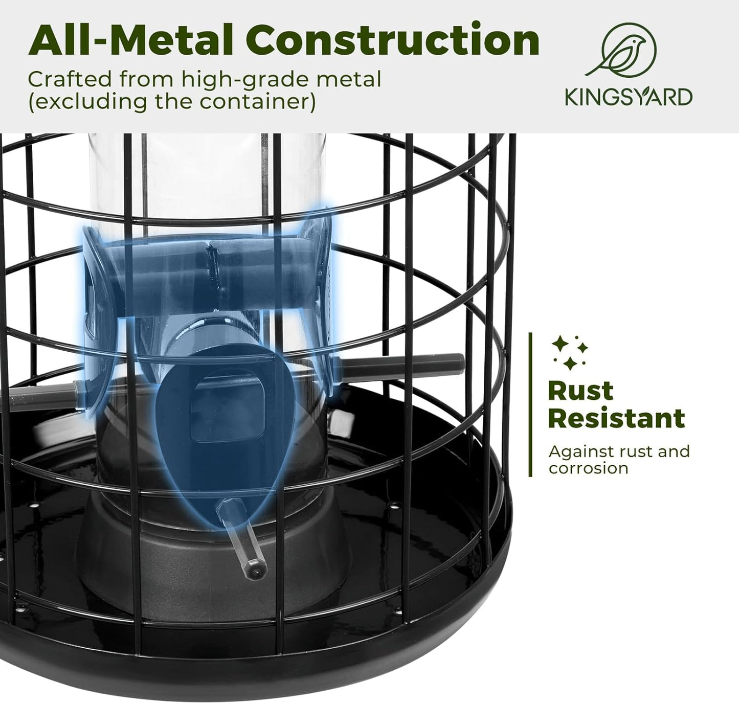 Kingsyard Upgraded Squirrel Proof Caged Bird Feeder for Outdoor Hangin