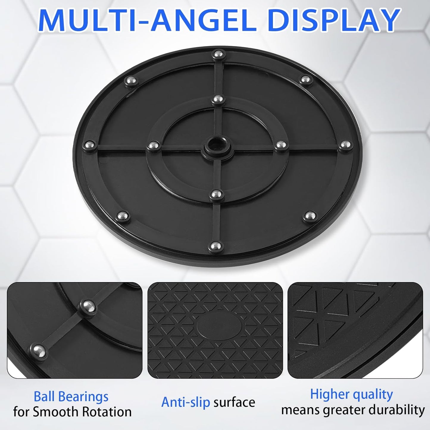 2 Pcs (8 Inch) Heavy Duty Rotating Swivel Stand - Lazy Susan with Steel Ball Bearings for Model Base/Rotating Plants/Crafts Stand Monitor/TV/Monitors/Potted Plants (360˚ Rotation)