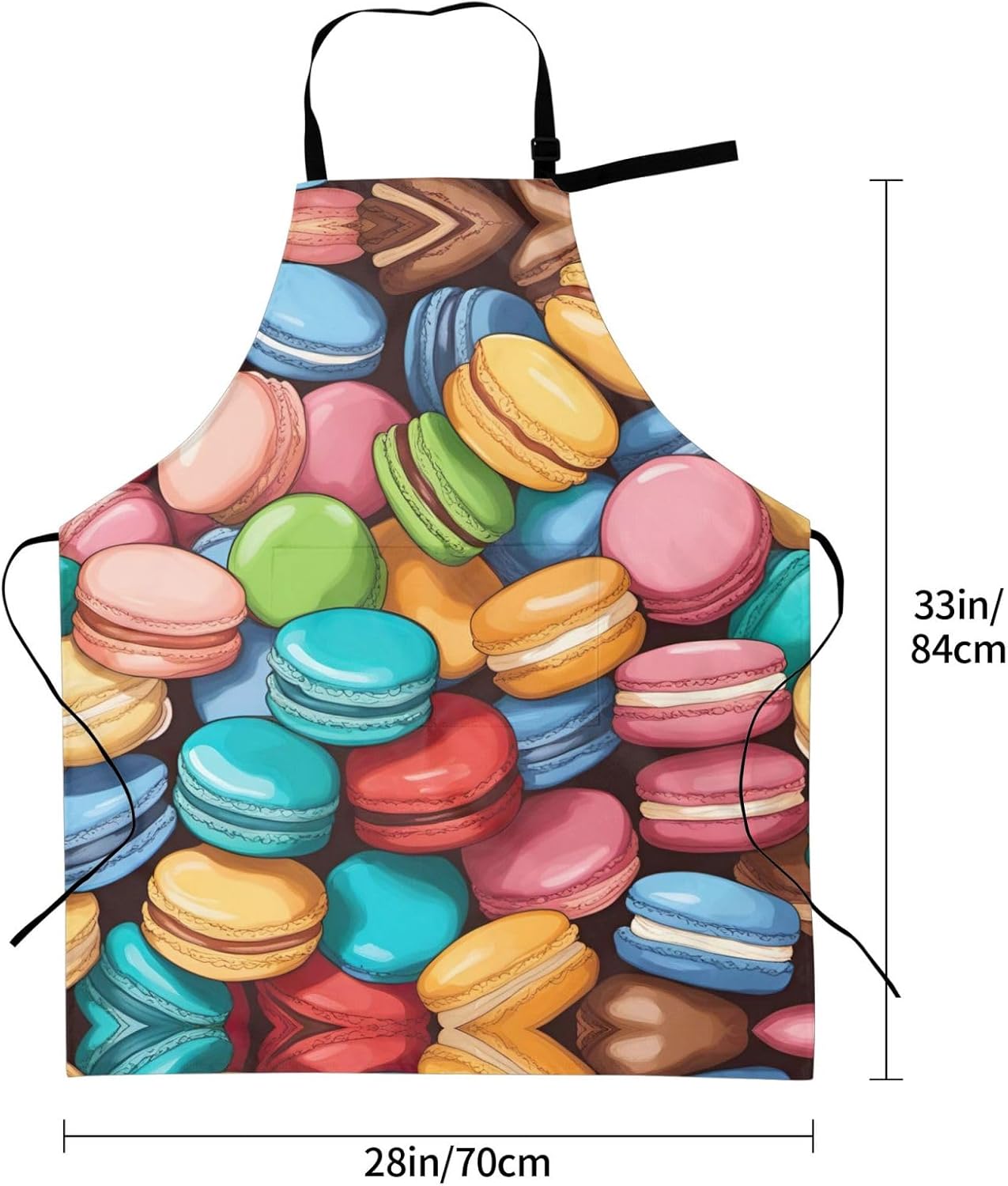 Macaron Biscuit Flavored print Waterproof chef's apron with pocket apr