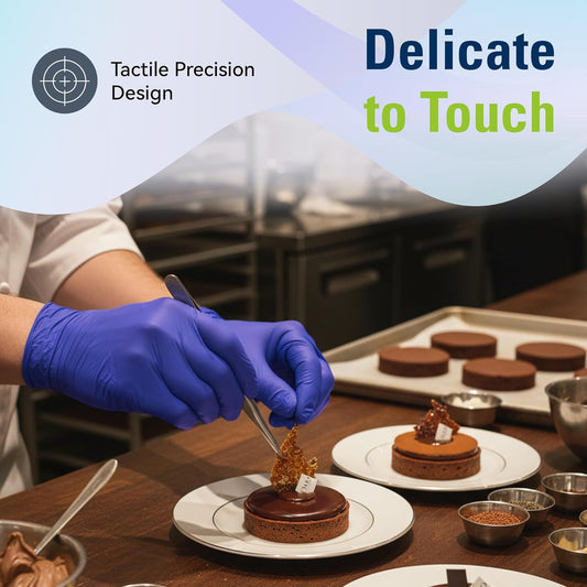Disposable Nitrile Gloves, Food Safe, Latex-Free Powder-Free, Kitchen Rubber Gloves for Cooking and Cleaning