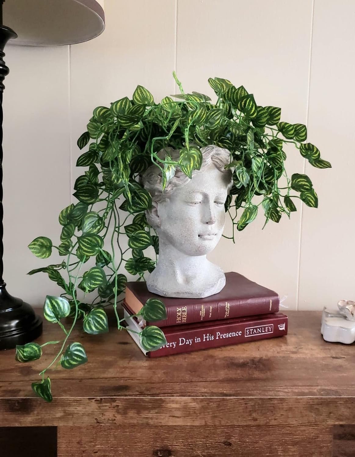 Distinctive Designs Greek/Roman Style Female Statue Head Cement Planter (Style 1)