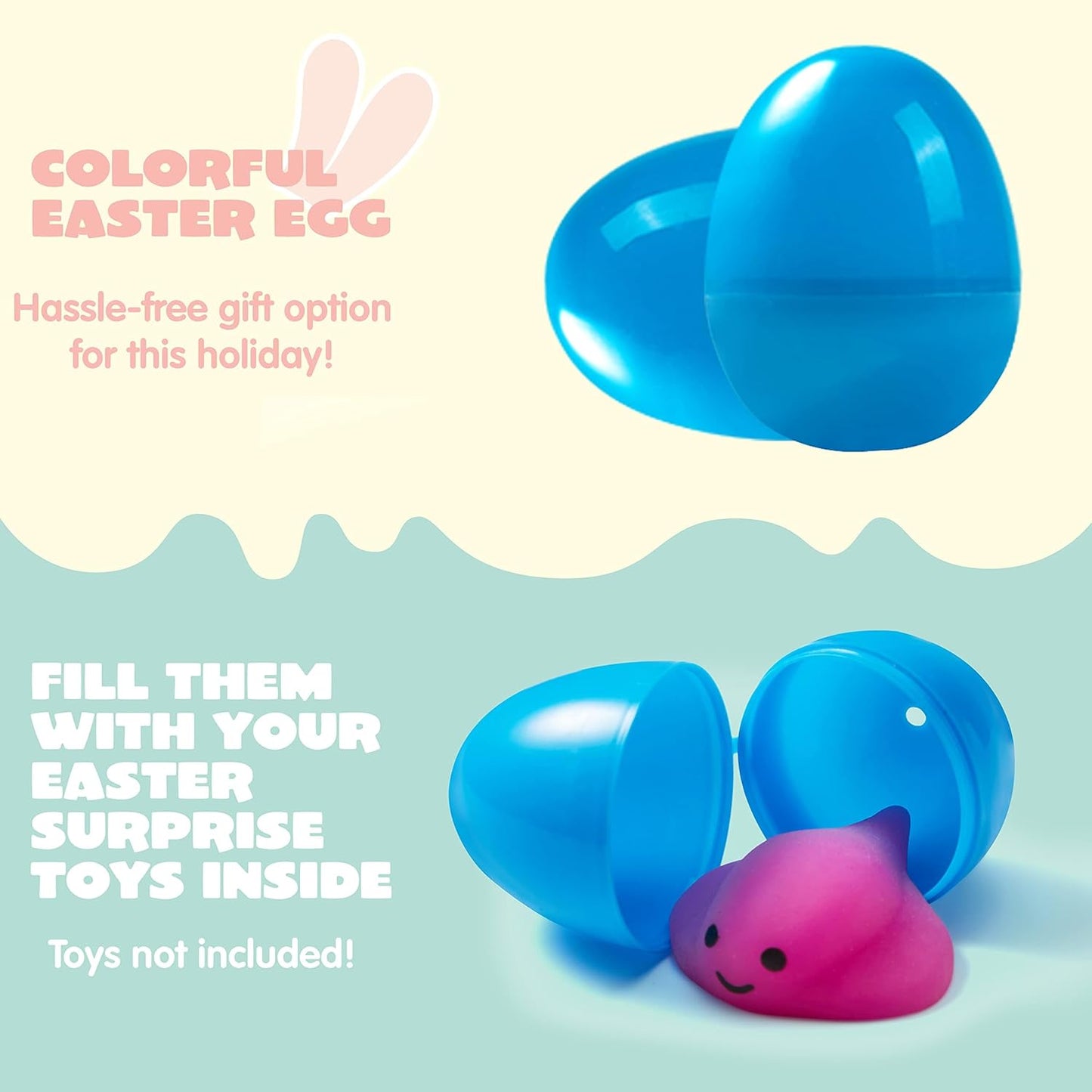 JOYIN 50PCS Plastic Easter Eggs, Empty 2.3" 44PCS Colorful with 6PCS Golden Eggs Bulk Fillable for Easter Hunt Party Favor Basket Stuffers Filler Classroom Prize Supplies Decor