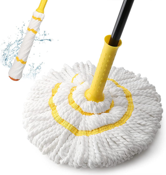 KeFanta Self-Wringing Twist Mop for Floor Cleaning, Long Handled Microfiber Floor Mop with Top Scouring Pad for Kitchen, Hardwood, Restaurant, Bathroom, Garages, Warehouses, Office,57-inch