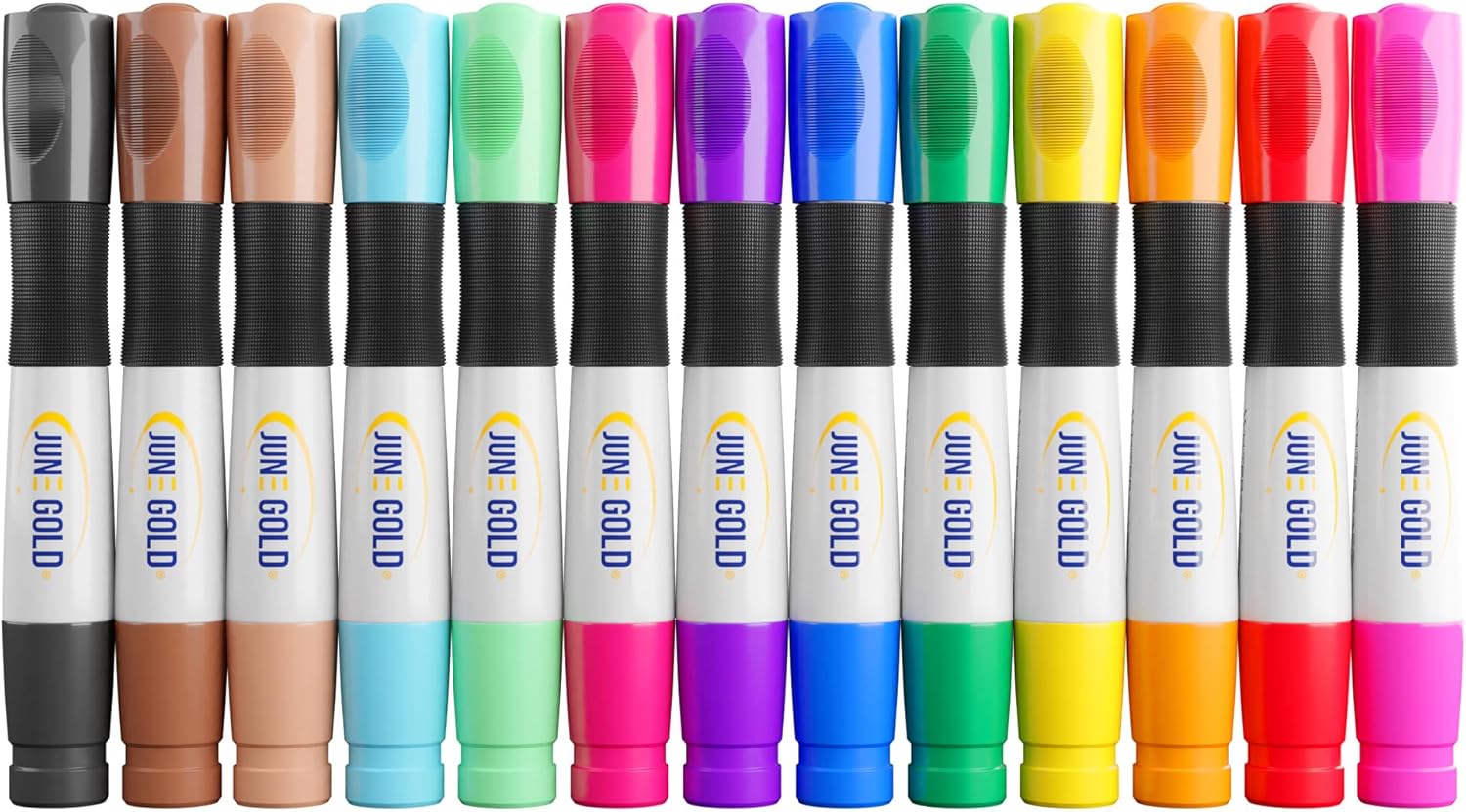 June Gold 39 Assorted Colored Dry Erase Whiteboard Markers, 13 Unique 