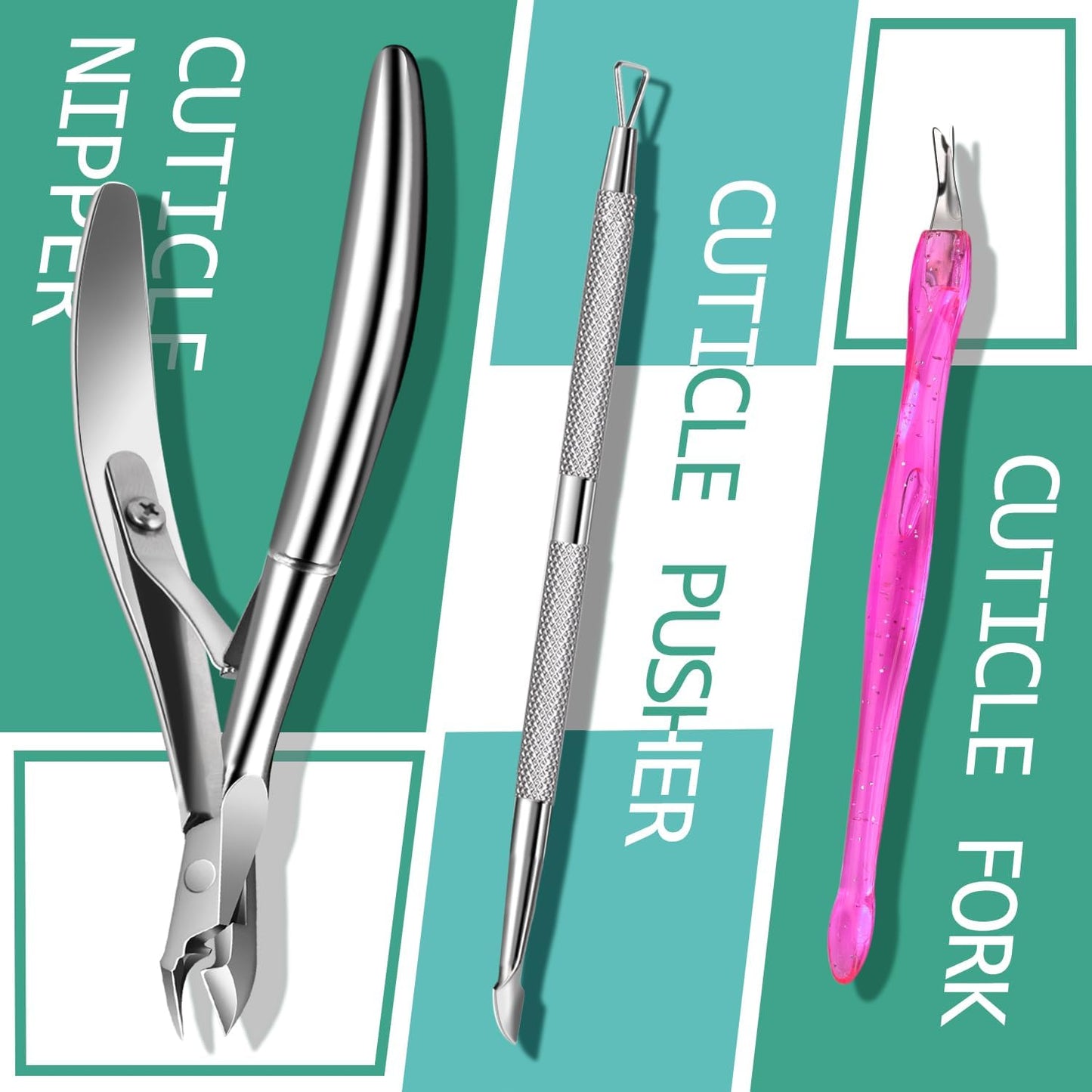 TsMADDTs Manicure Tools Kit Nail Care Kit with 3 pcs Files, 2 pcs Buff