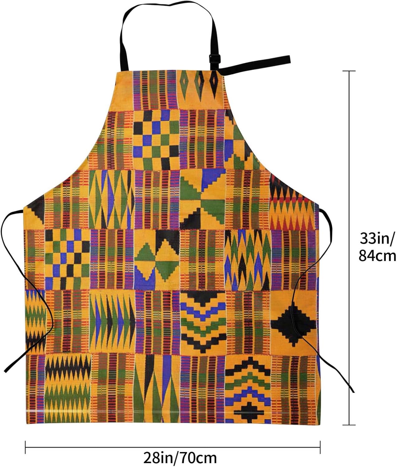 African Ethnic Pattern print Waterproof apron with pocket adjustable c