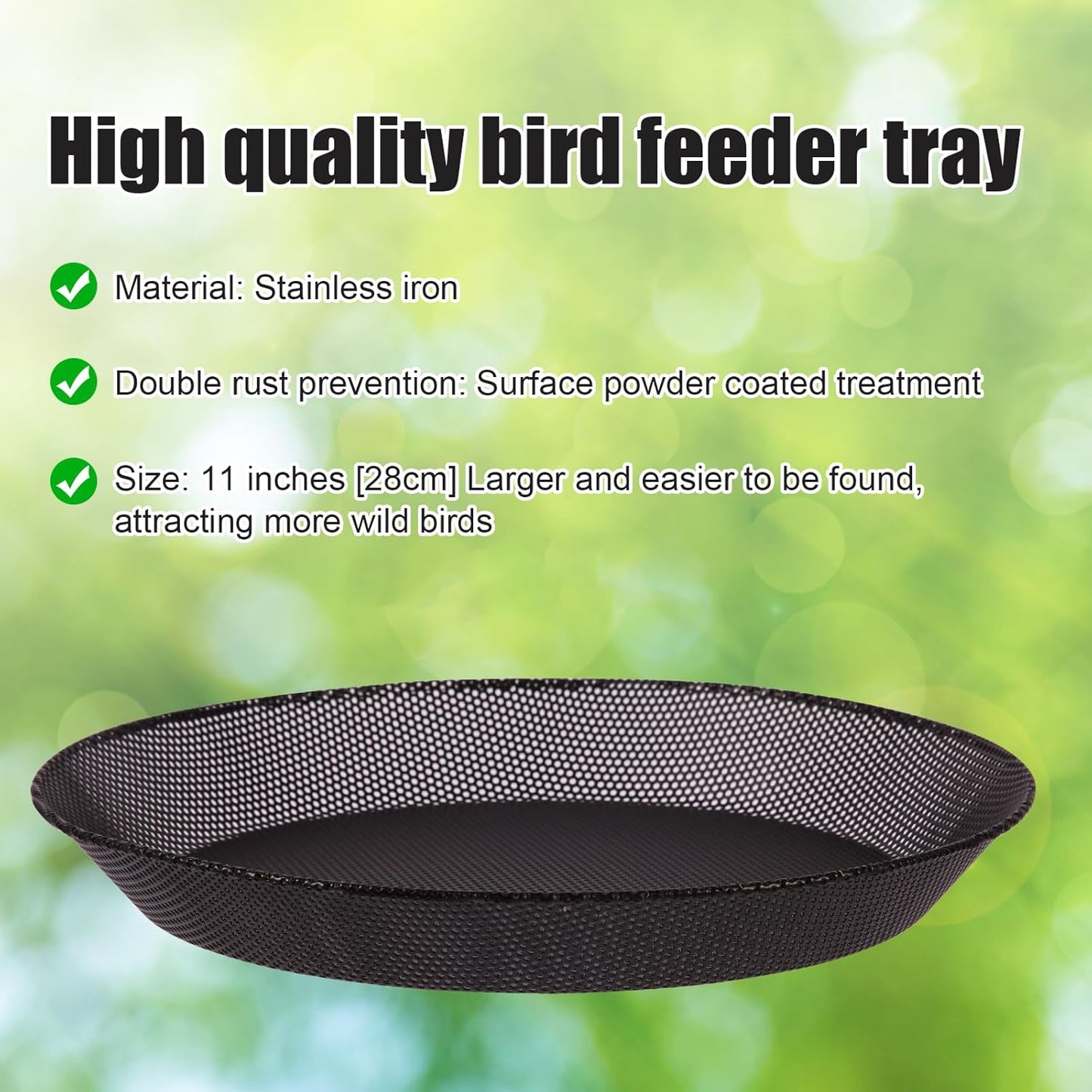 Deck Mounted Bird Feeder Bowl with 1.8 inch Thick Iron Clamp - Detachable Outdoor Decor for Garden Backyard Patio and Deck - Perfect for Attracting Birds