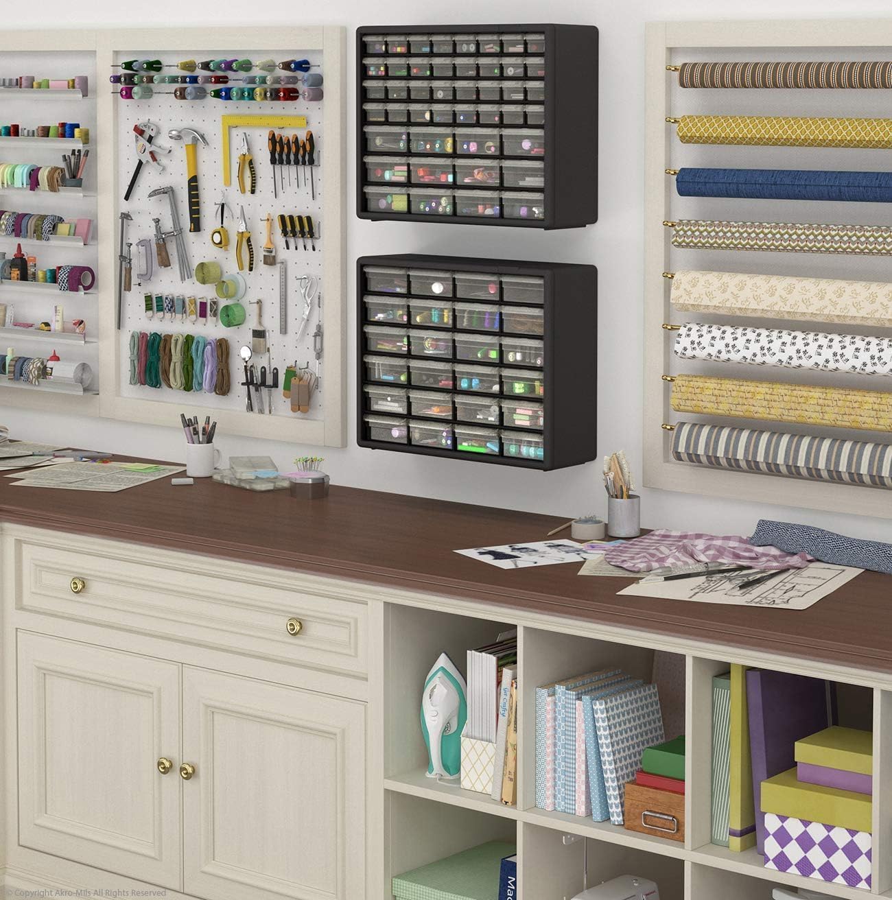 Akro-Mils 24-Drawer Plastic Drawer Storage Cabinet for Garage Organiza
