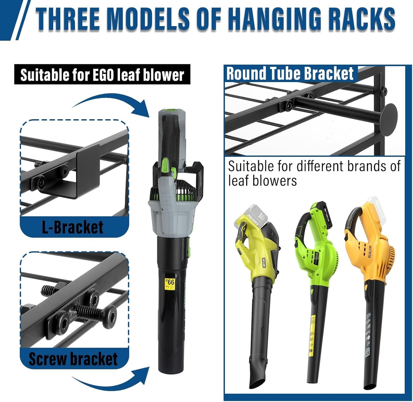 Power Tool Organizer Wall Mount - Lawn Weed Eater Rack Hanger Power Tool Heavy Duty Holder for Ego Leaf Blower and Weed Eater, 2-in-1, Only Shelf