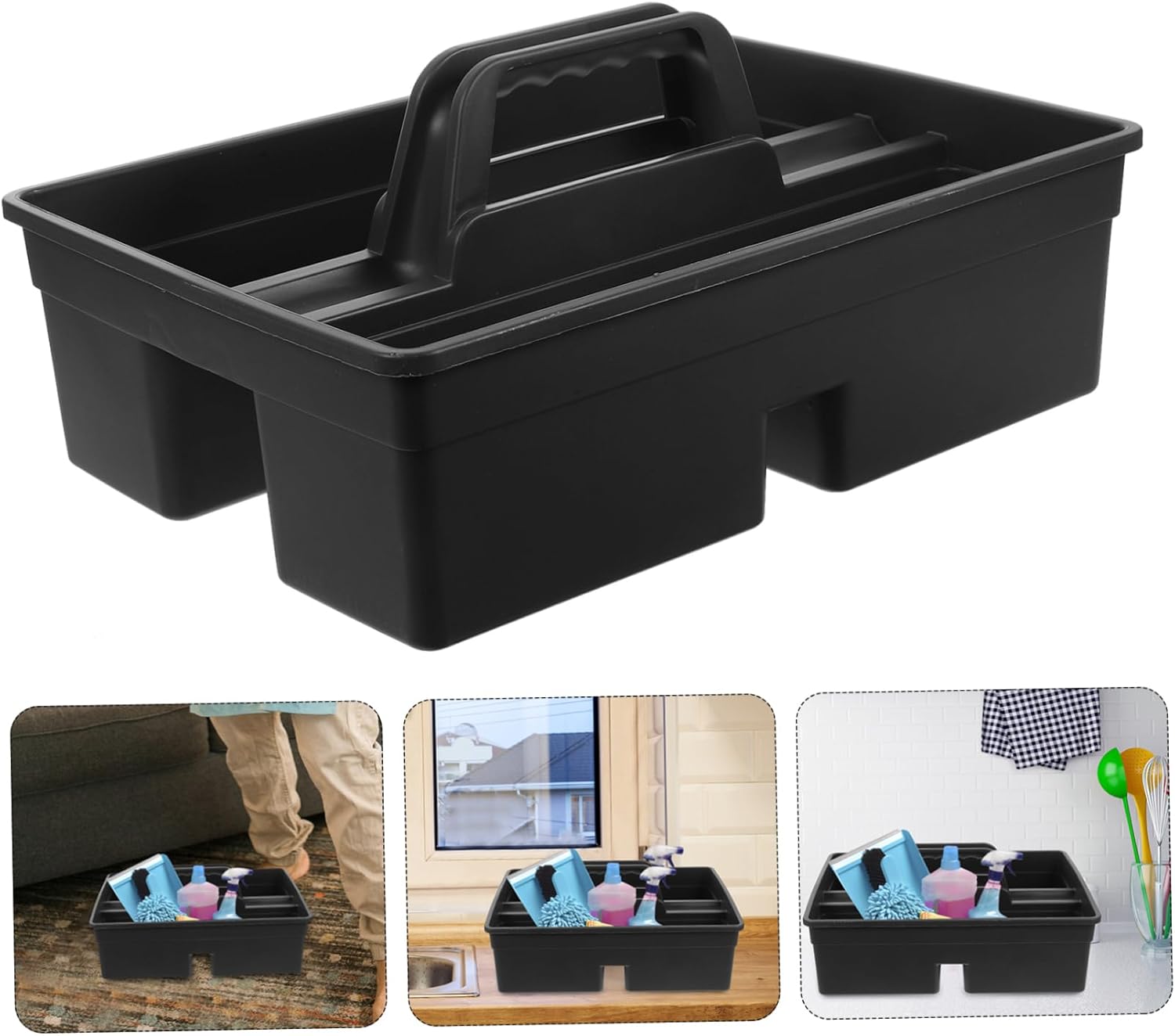 BESTOYARD Small Plastic Cleaning Tool Basket Handle Multi-Functional O